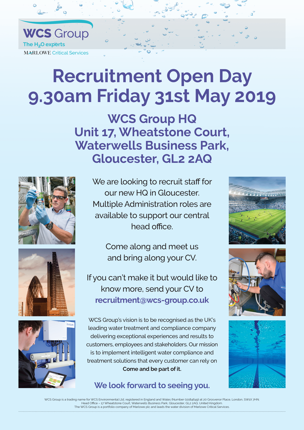 Recruitment Open Day - 9.30am Friday 31st May 2019