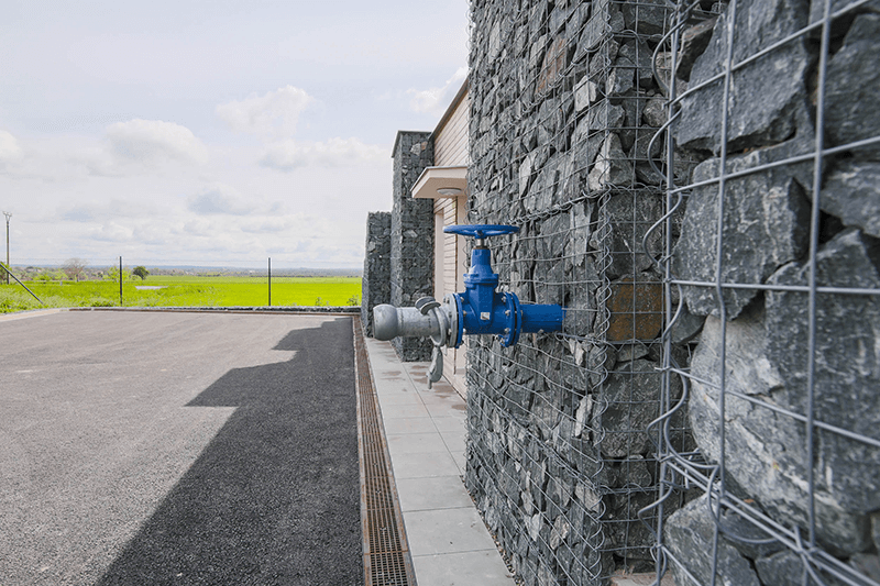 The-gabion-wall-entrance-of-Drinov-WwTw-in-the-Cz-Rebublic-wich-uses-HIPAF-SAF-technology-for-off-mains-drainage 800px